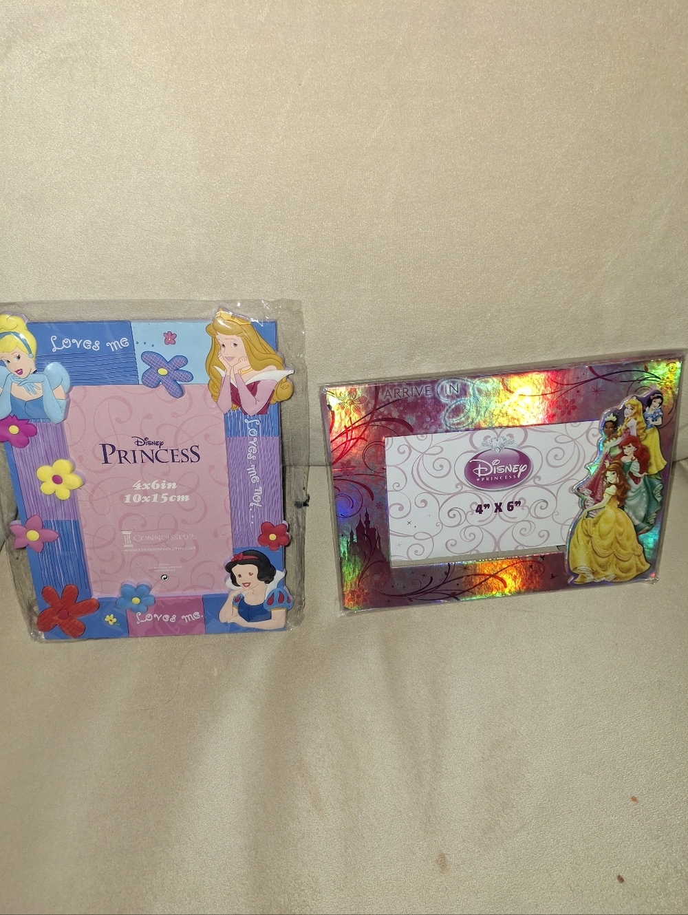 Disney Princess Photo Frames - Pink & Holographic  Sale of 2 Frames